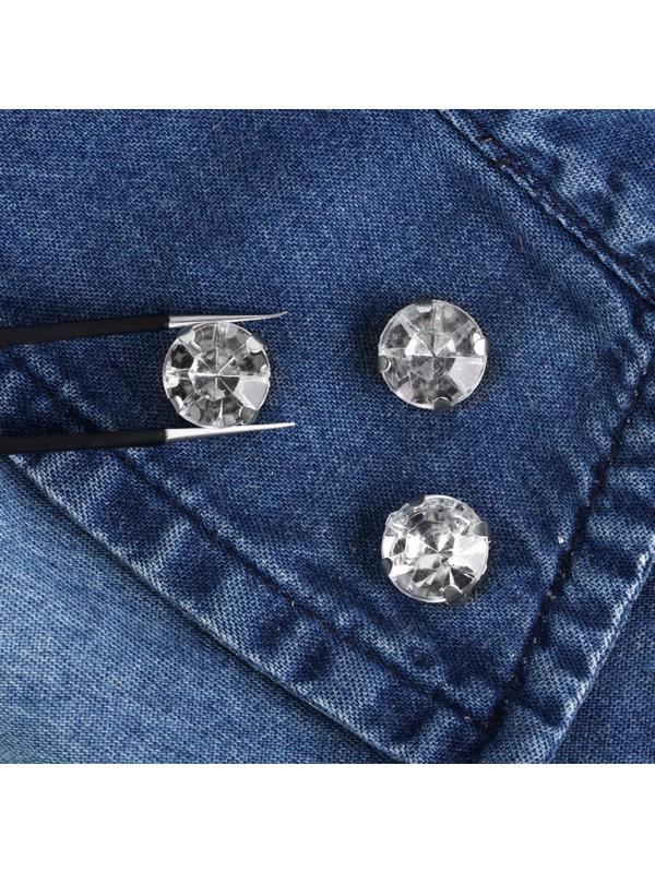 Стразы пришивные «Круг», в оправе, d = 10 мм, 20 шт, цвет белый