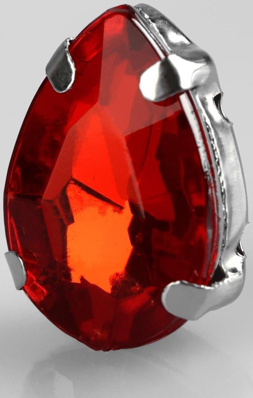 Стразы пришивные «Капля», в оправе, 10 × 14 мм, 20 шт, цвет красный