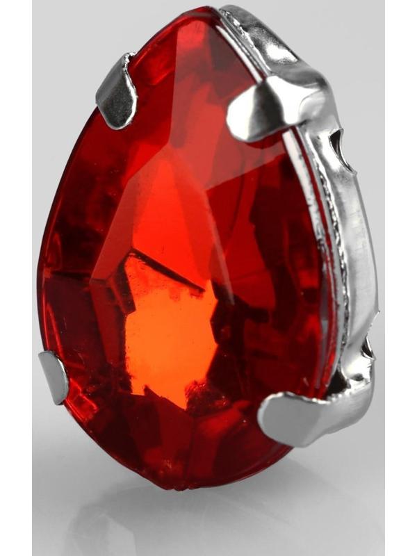 Стразы пришивные «Капля», в оправе, 10 × 14 мм, 20 шт, цвет красный