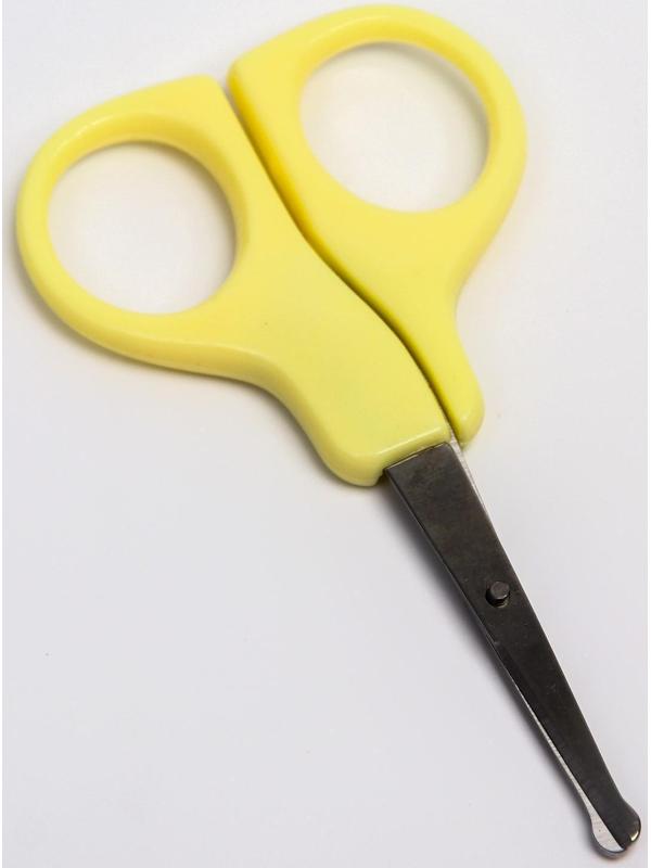 Детский маникюрный набор, 3 предмета: ножницы, пилка, книпсер, от 0 мес., цвет жёлтый