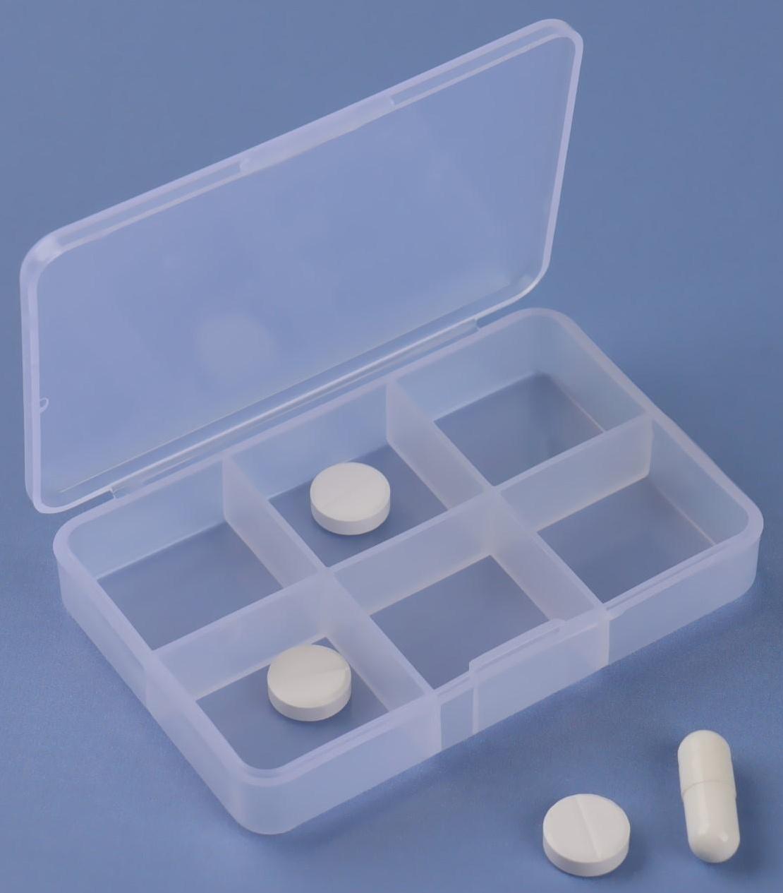 Таблетница, 6 секций, цвет белый