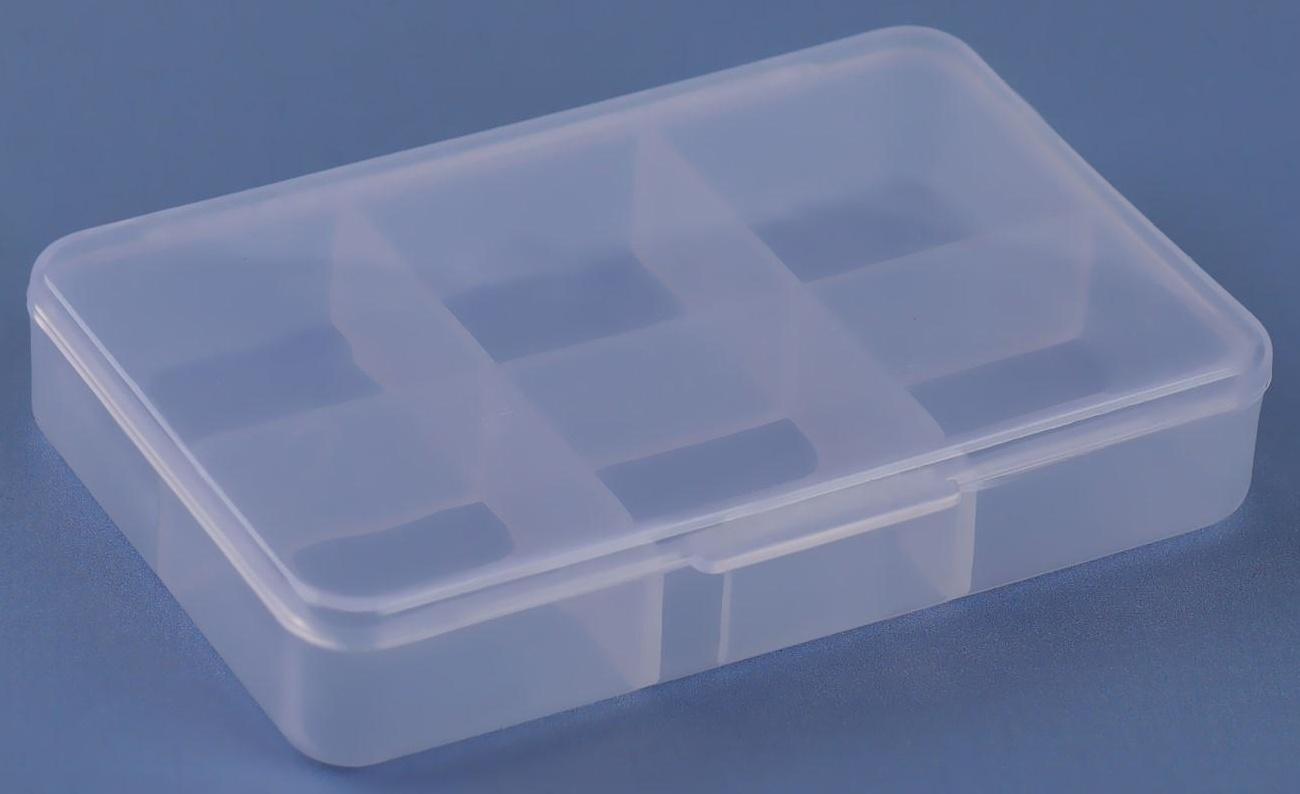 Таблетница, 6 секций, цвет белый