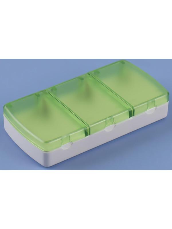 Таблетница, 3 секции, цвет МИКС