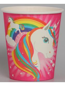 Стакан бумажный «Единорог и радуга», набор 6 шт., 220 мл