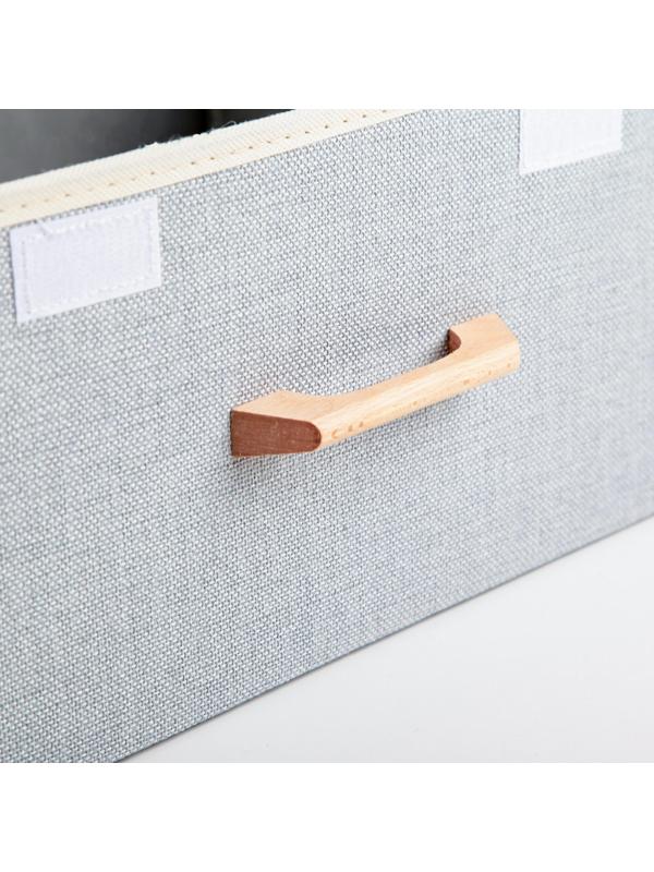 Короб стеллажный для хранения с крышкой «Франческа», 43×30,5×18,5 см, цвет серо-голубой