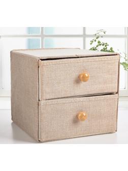 Короб «Франческа», 2 выдвижных ящика, 22×22×20,5 см, цвет бежевый