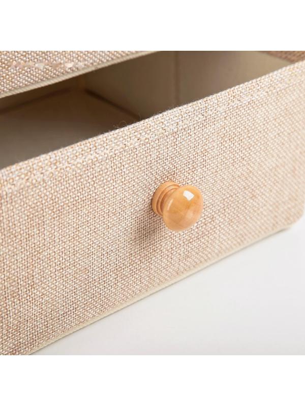 Короб «Франческа», 2 выдвижных ящика, 22×22×20,5 см, цвет бежевый