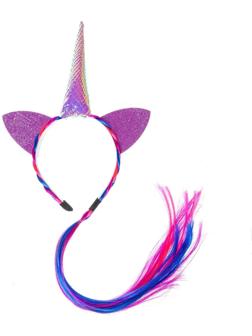 Карнавальный ободок «Единорог», с косичкой, цвет розовый