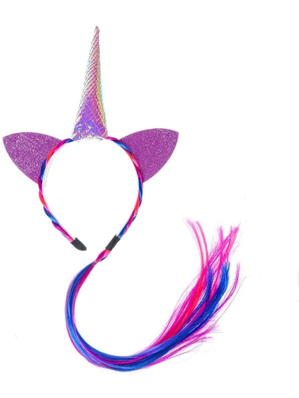 Карнавальный ободок «Единорог», с косичкой, цвет розовый