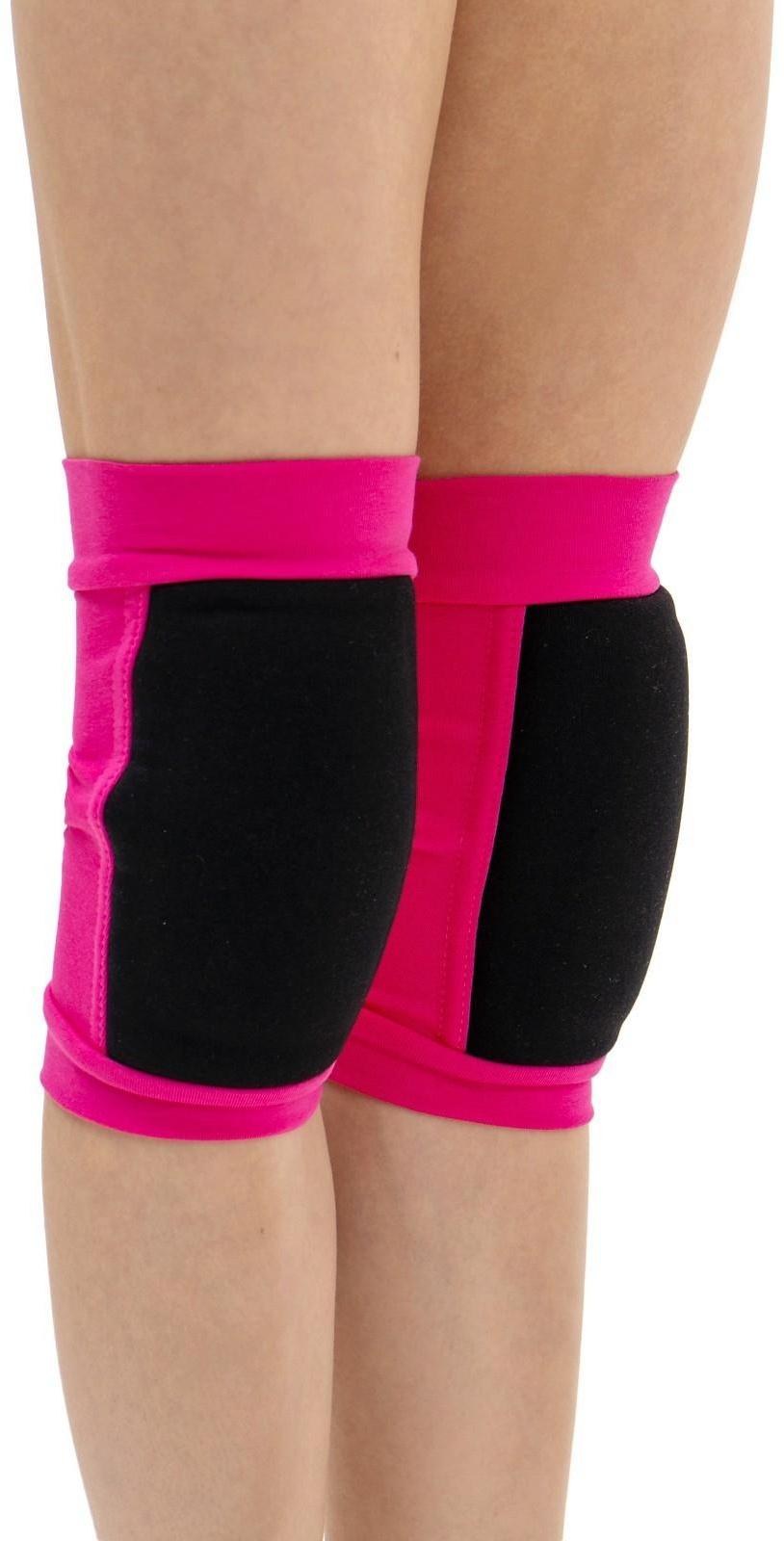 Наколенники для гимнастики и танцев (с уплотненной чашкой), р. M (11-14 лет), цвет фуксия/чёрный