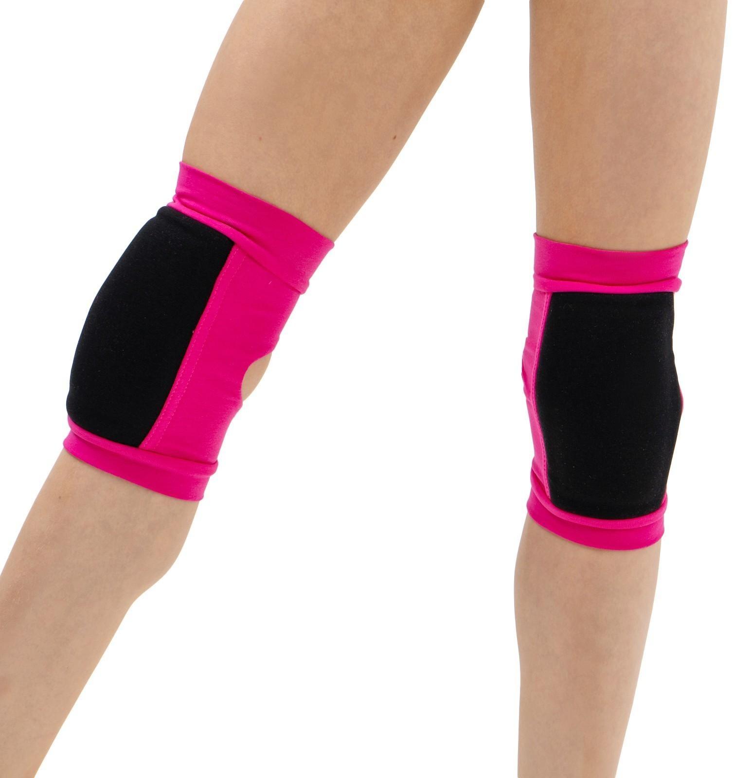 Наколенники для гимнастики и танцев (с уплотненной чашкой), р. M (11-14 лет), цвет фуксия/чёрный