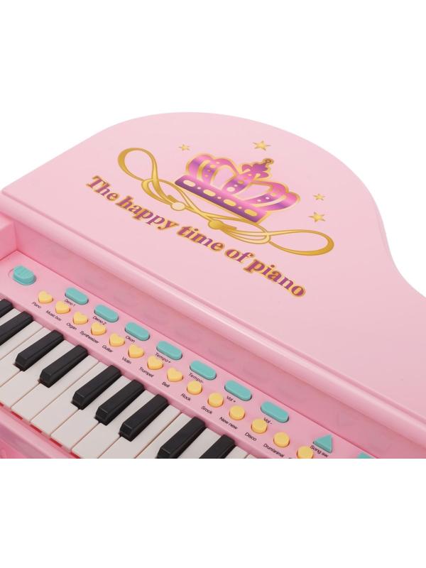 Пианино «Розовая мечта» с микрофоном и стульчиком, световые и звуковые эффекты
