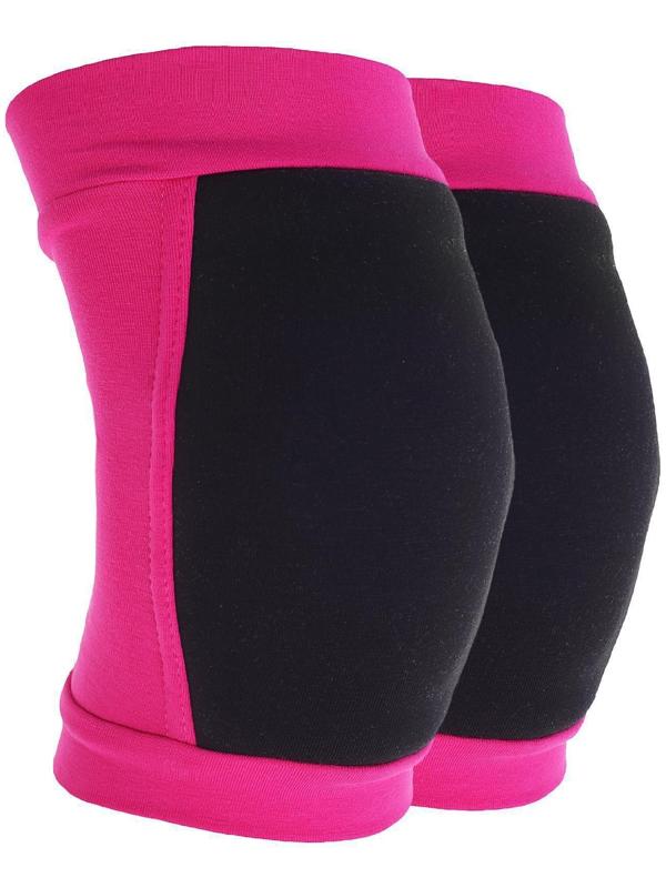 Наколенники для гимнастики и танцев (с уплотненной чашкой), р. XS (4-7 лет), цвет фуксия/чёрный