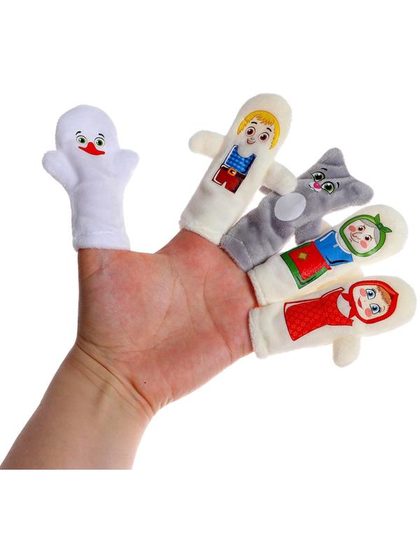 Пальчиковый театр «Гуси-лебеди», набор: 5 персонажей, сценарий