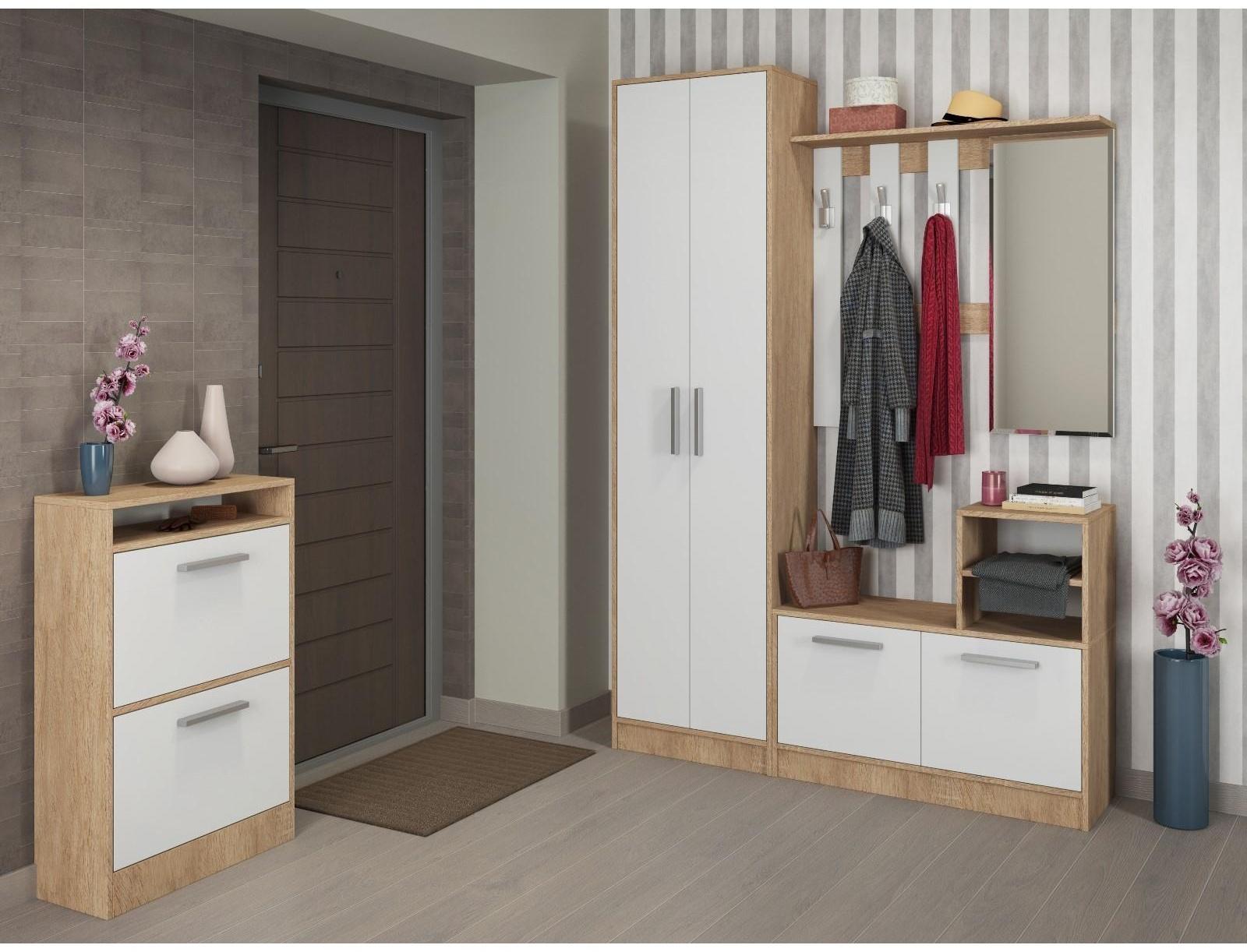 Шкаф Энтер 544х344х1900 Дуб сонома/белый