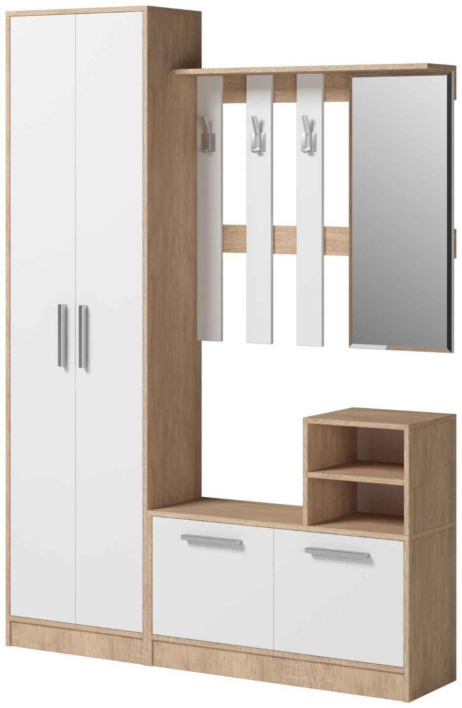 Шкаф Энтер 544х344х1900 Дуб сонома/белый