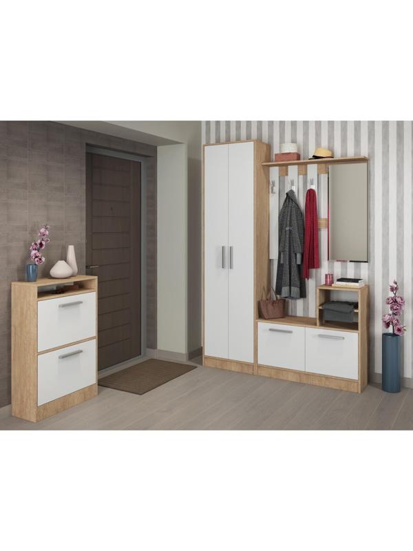 Шкаф Энтер 544х344х1900 Дуб сонома/белый