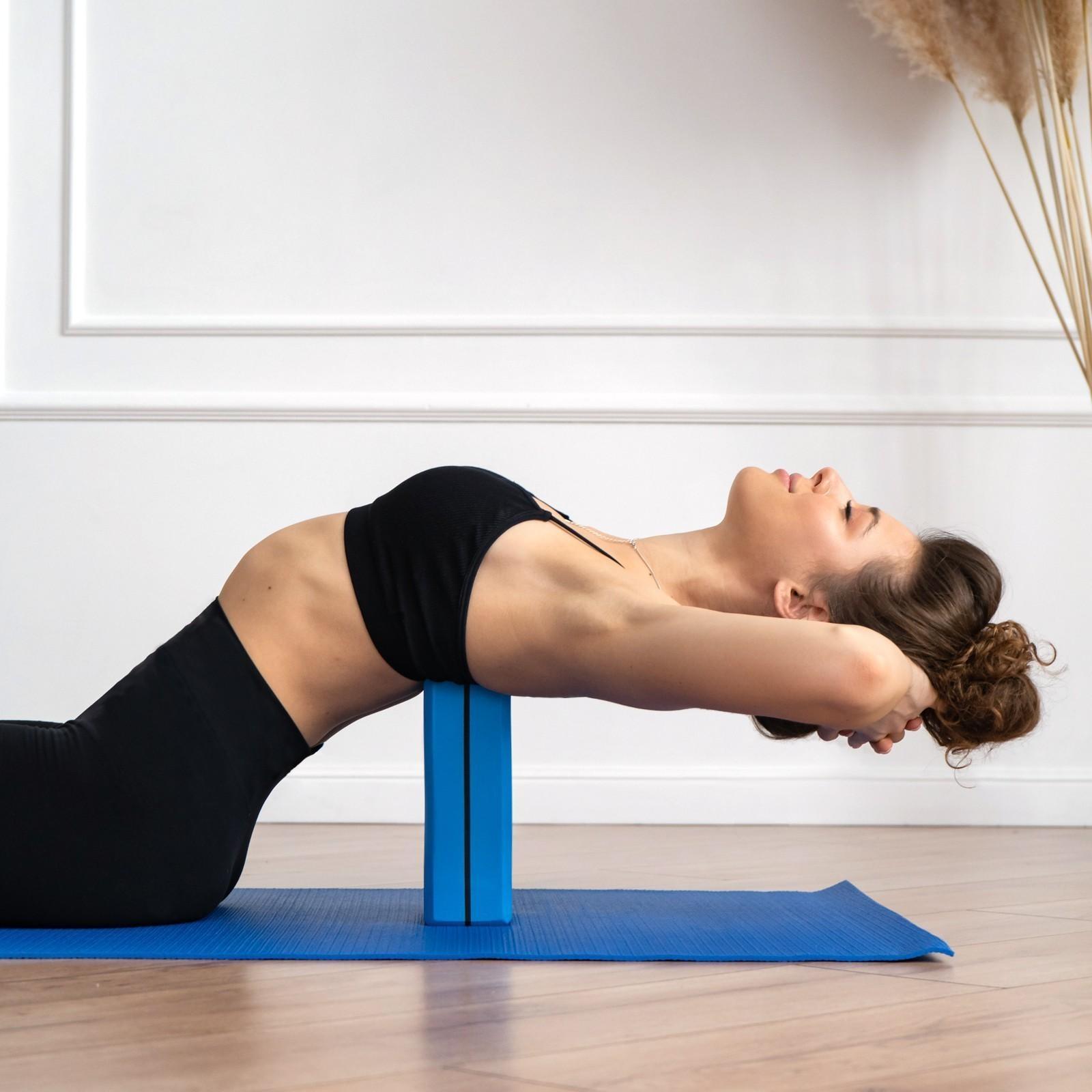 Блок для йоги, 23 х 15 х 8 см, 120 г, цвет синий