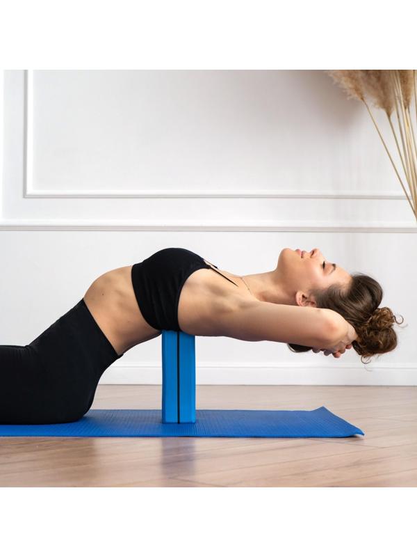 Блок для йоги, 23 х 15 х 8 см, 120 г, цвет синий