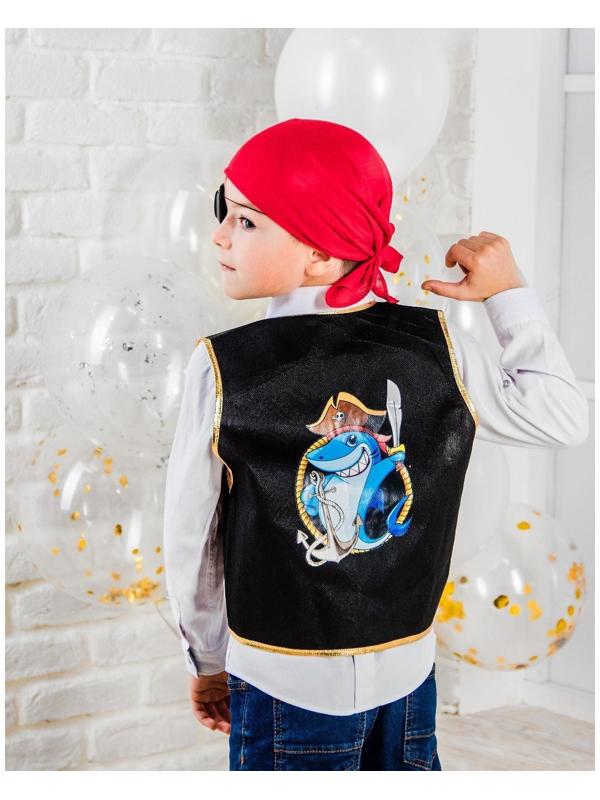 Карнавальный костюм «Морской разбойник», жилетка, наглазник, термонаклейка, бандана