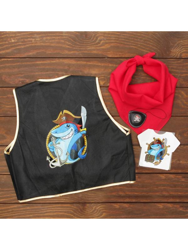 Карнавальный костюм «Морской разбойник», жилетка, наглазник, термонаклейка, бандана