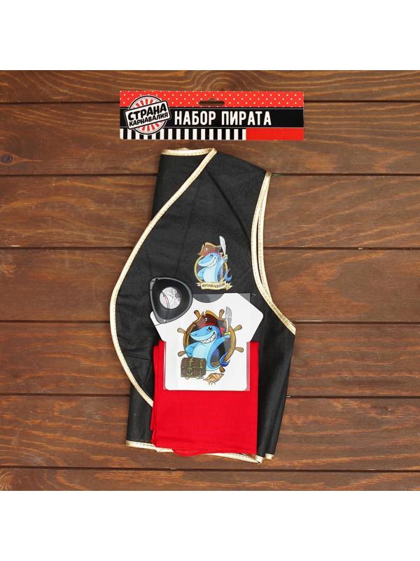Карнавальный костюм «Морской разбойник», жилетка, наглазник, термонаклейка, бандана