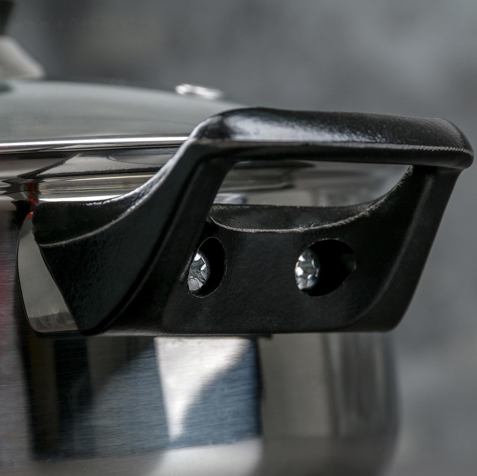 Кастрюля, 3,7 л, d=22 см, капсульное дно, стеклянная крышка