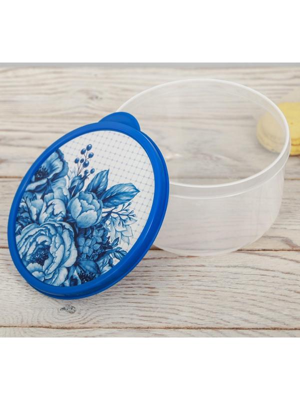 Ланч-бокс круглый «Гжель». 500 мл