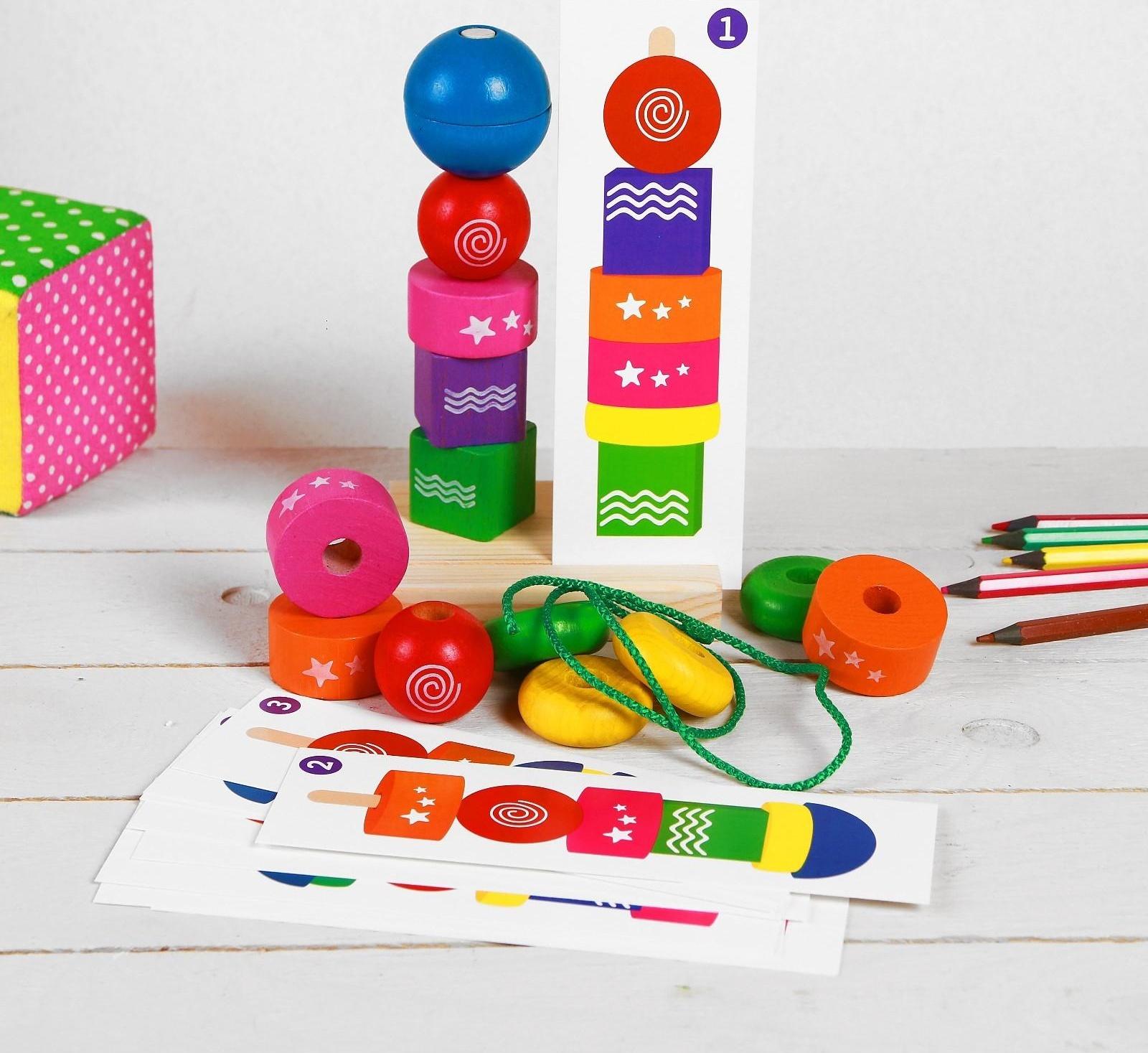 Пирамидка «Геометрическая фантазия», детали: 3 × 3 см