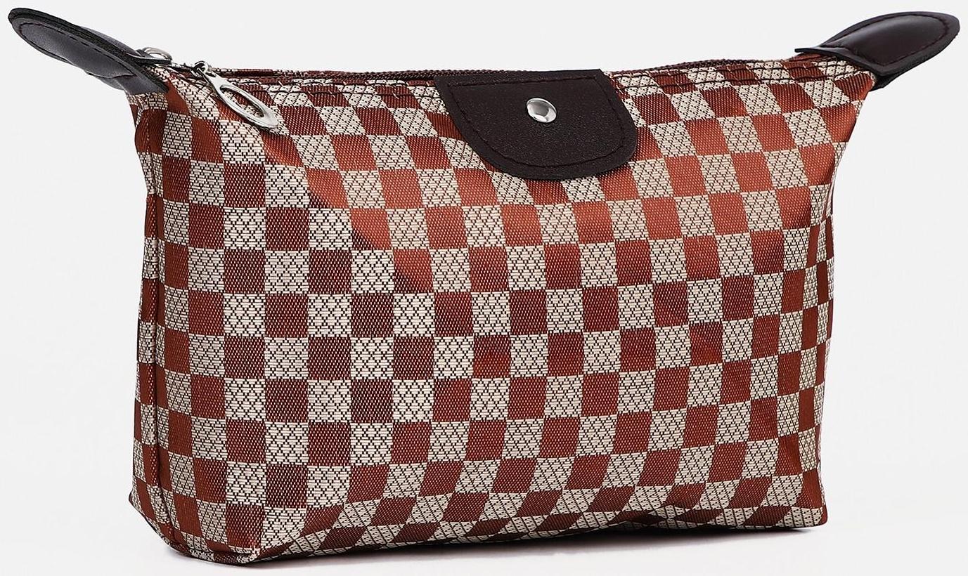 Косметичка дорожная, отдел на молнии, цвет коричневый