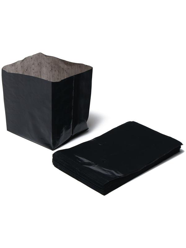 Пакет для рассады, 0.6 л, 8 × 14 см, полиэтилен толщиной 50 мкм, с перфорацией, чёрный, Greengo