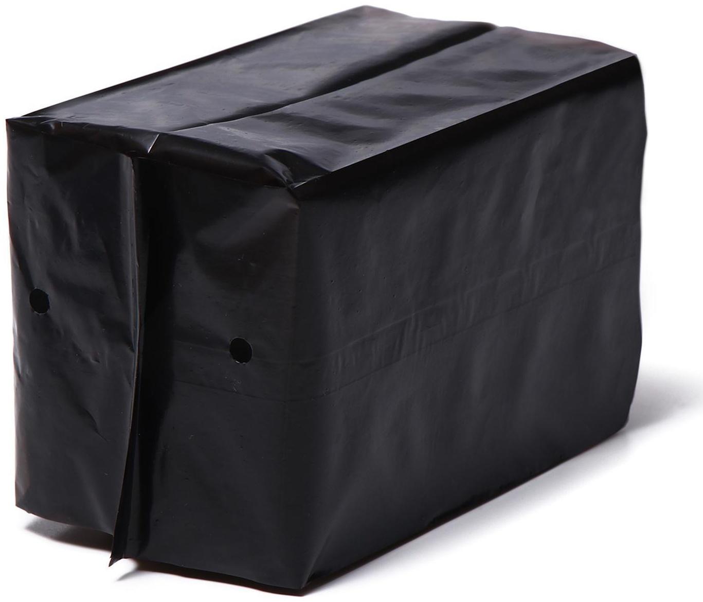 Пакет для рассады, 1 л, 9 × 18 см, полиэтилен толщиной 50 мкм, с перфорацией, чёрный, Greengo