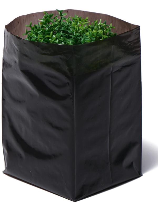 Пакет для рассады, 1 л, 9 × 18 см, полиэтилен толщиной 50 мкм, с перфорацией, чёрный, Greengo