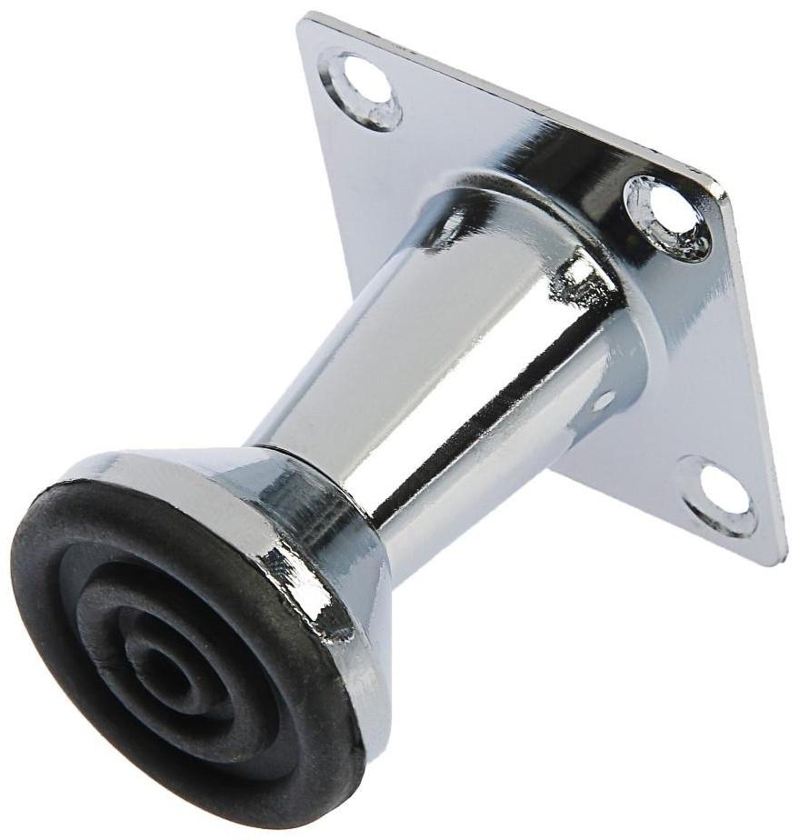 Опора мебельная, регулируемая, конусообразная, h=50 мм, цвет хром