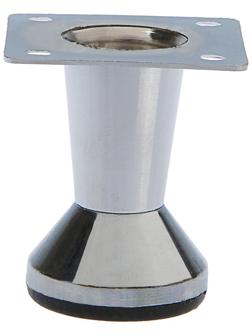 Опора мебельная, регулируемая, конусообразная, h=50 мм, цвет хром