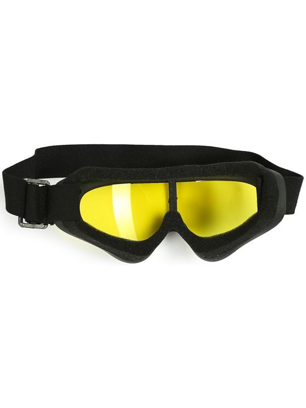 Очки для езды на мототехнике, стекло желтое, цвет черный
