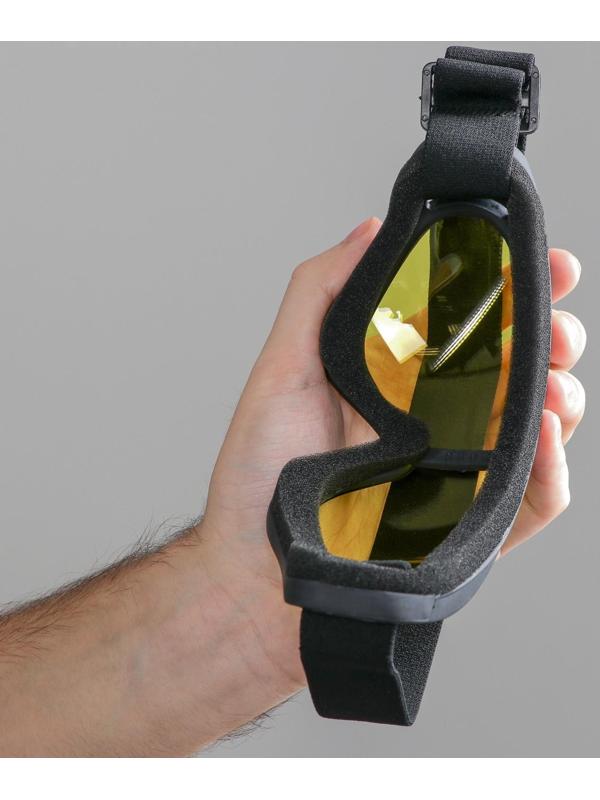 Очки для езды на мототехнике, стекло желтое, цвет черный