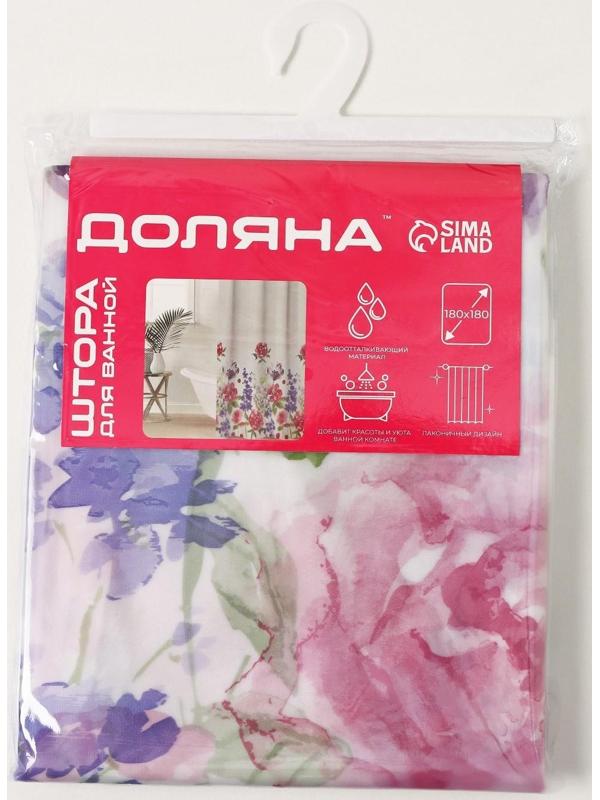Штора для ванной Доляна «Акварель», 180×180 см, EVA
