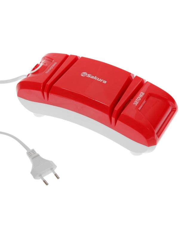 Точилка для ножей Sakura SA-6604R, электрическая, 120 Вт, красная