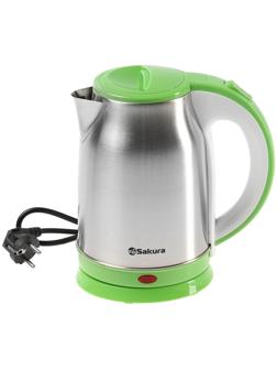Чайник электрический Sakura SA-2147G, металл, 1.8 л, 1800 Вт, зеленый