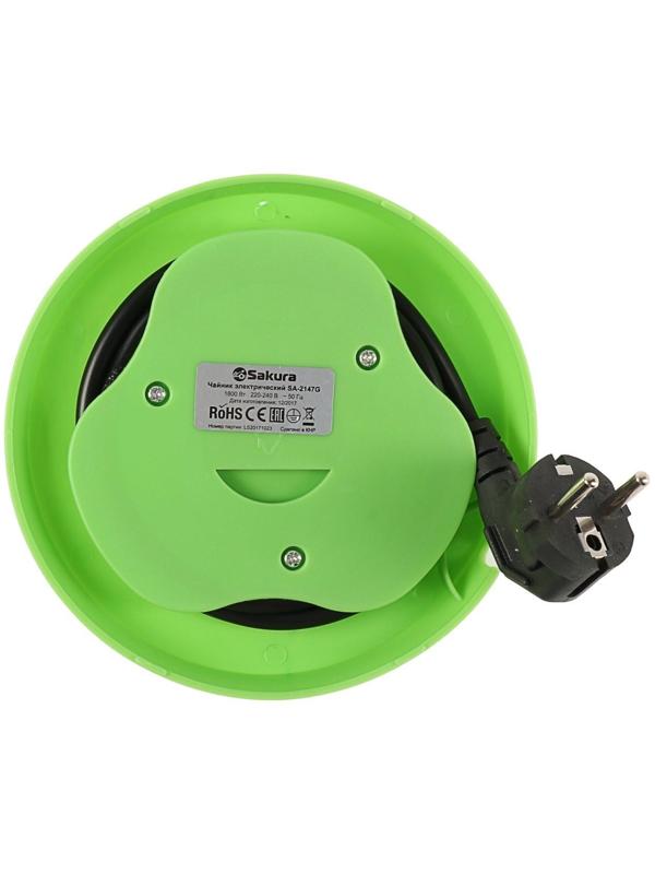 Чайник электрический Sakura SA-2147G, металл, 1.8 л, 1800 Вт, зеленый