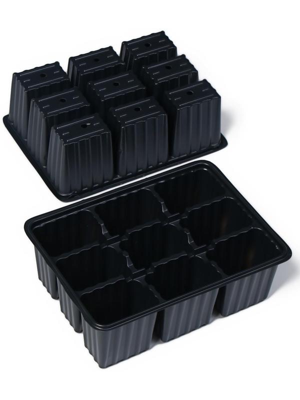 Мини-парник для рассады, 57 × 18 × 12 см, 3 вставки, 27 ячеек, Greengo