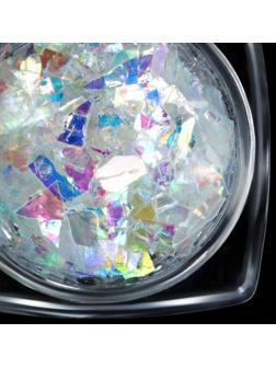 Радужные хлопья для декора, цвет прозрачная голография