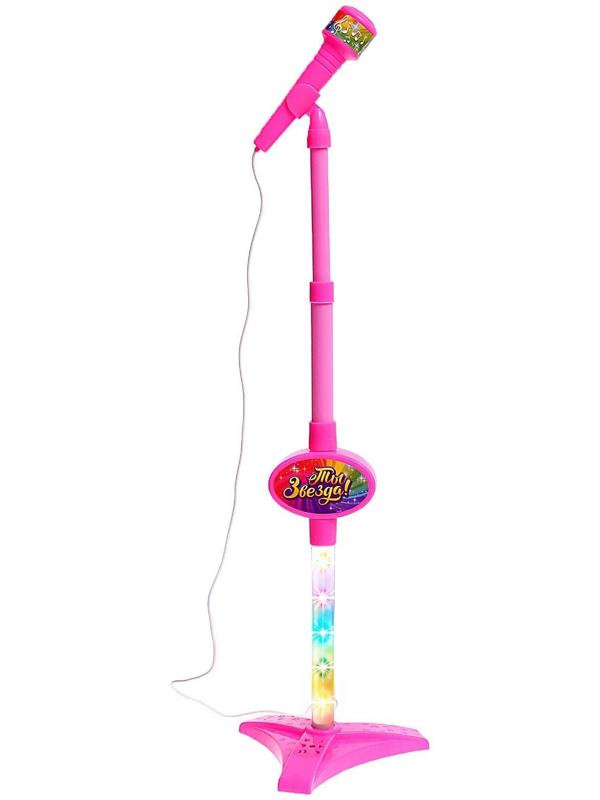 Микрофон «Ты звезда», высота 80 см, цвет розовый