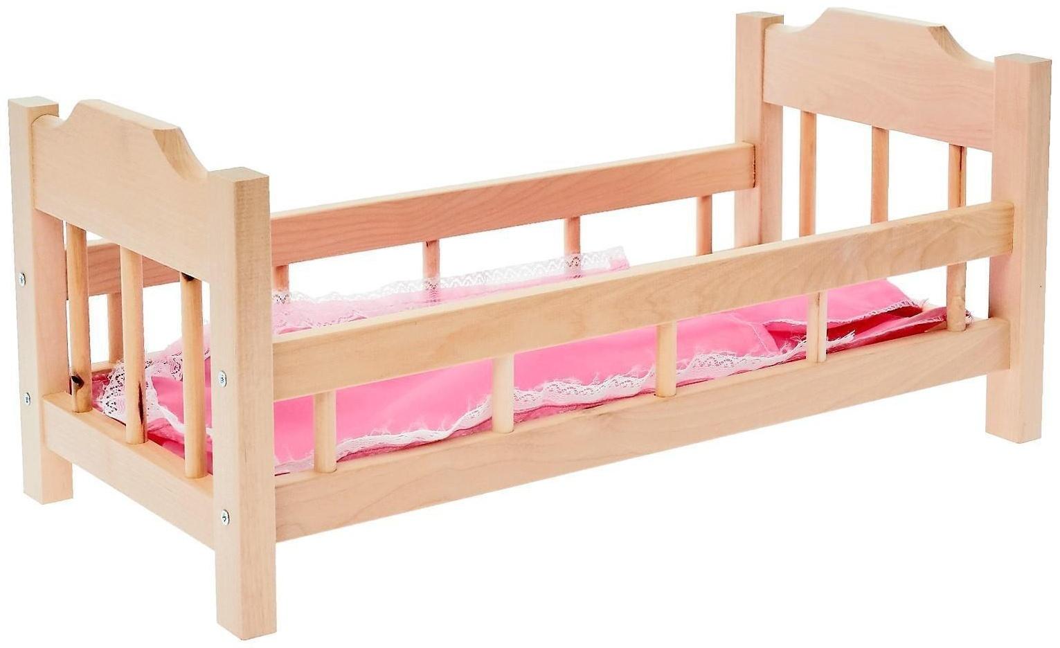 Кроватка для кукол деревянная №14, цвета МИКС