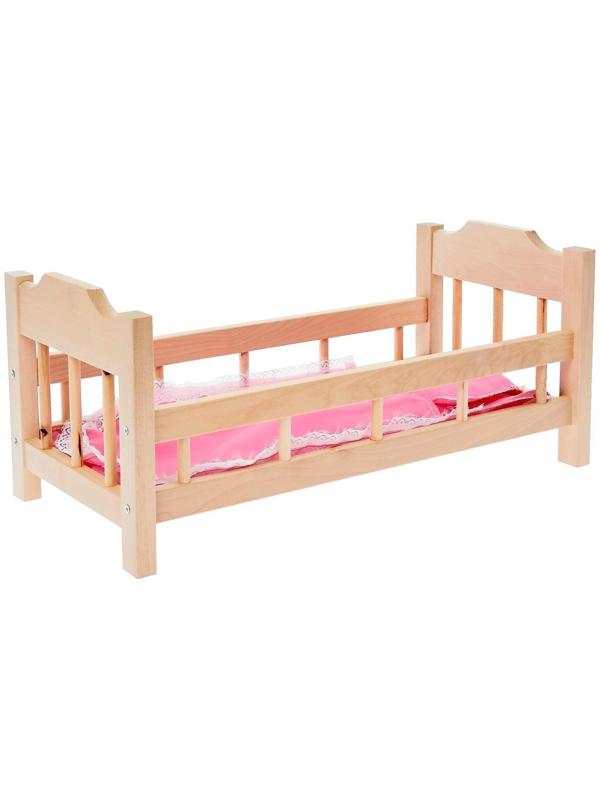 Кроватка для кукол деревянная №14, цвета МИКС