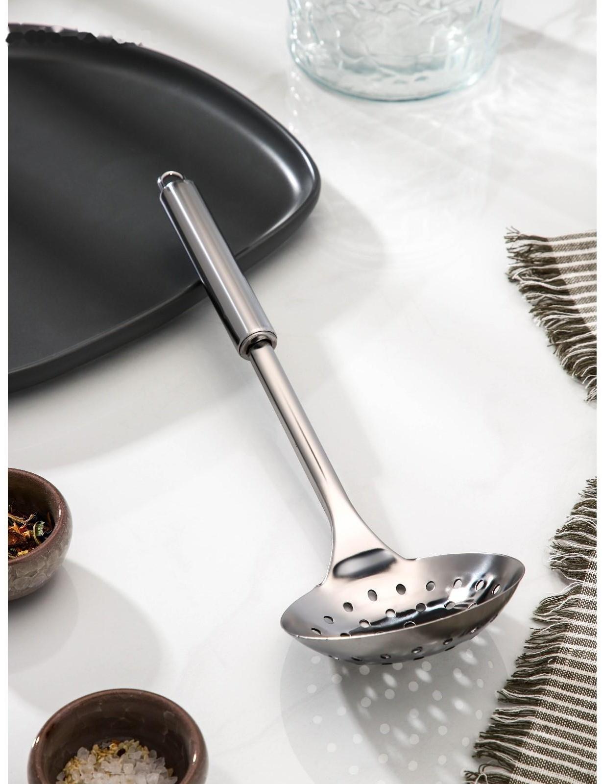 Шумовка из нержавеющей стали Доляна «Металлик», h=31,5 см, цвет серебряный