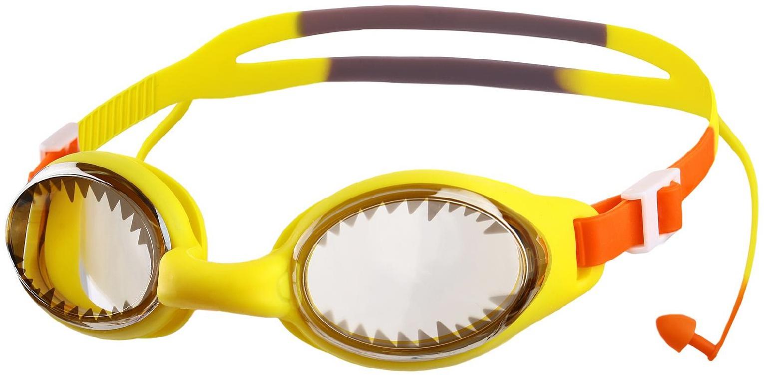 Очки для плавания детские + беруши, цвета микс