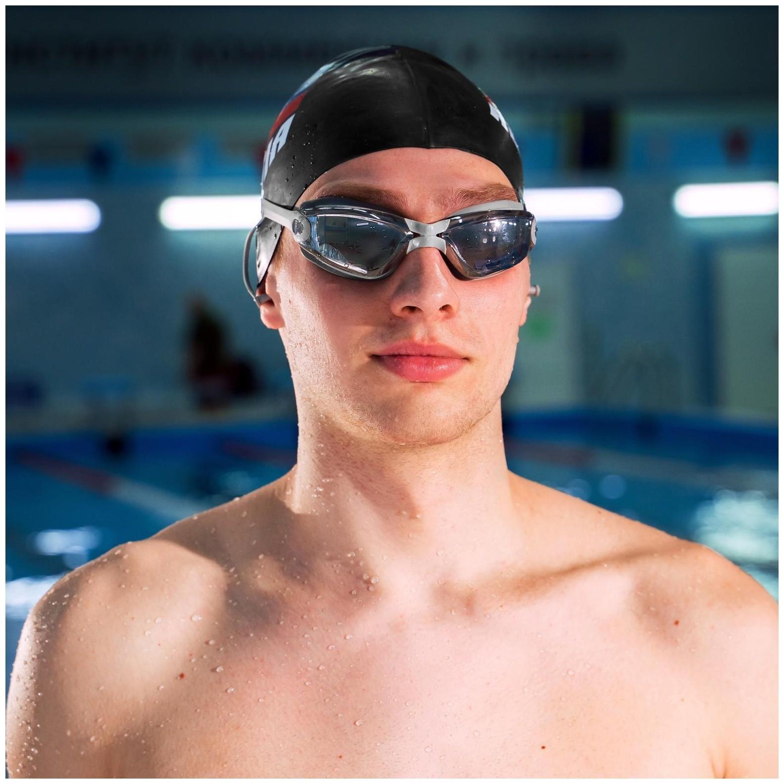 Очки для плавания + беруши, цвета микс