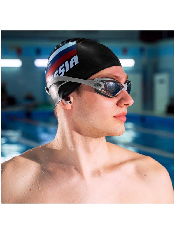 Очки для плавания + беруши, цвета микс